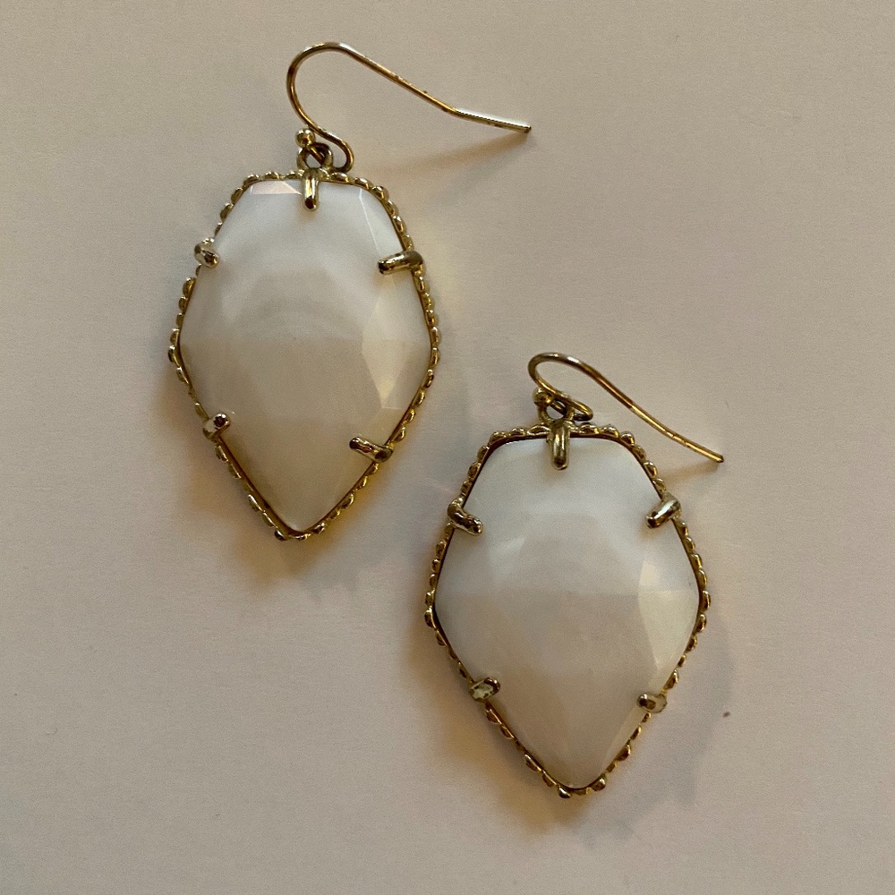 White Drop Earrings